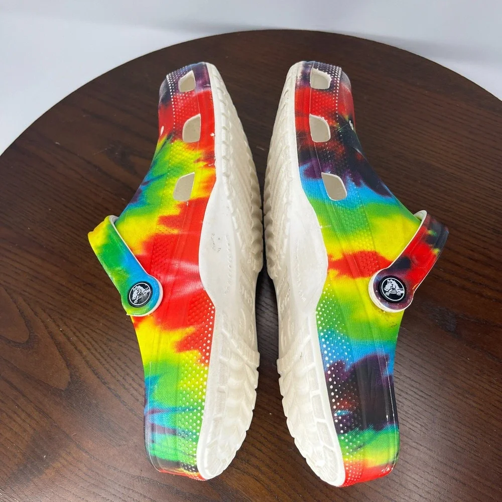 Crocs Baya‎ Clog Shoes Men's 9 Multicolor Tie Dye Slip On Sandal 206883 / W11